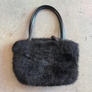 Vintage black faux fur